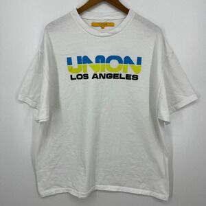 Union Los Angeles T-Shirt‎ Men's 2XL White Short Sleeve Crew Neck Cotton